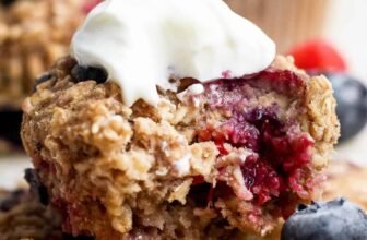 Triple Berry Baked Oatmeal Cups