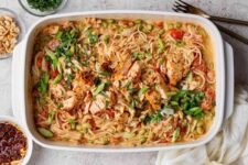 Salmon Noodle Casserole (with Chili Crunch & Boursin!)
